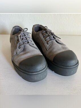 Camper Vintar Gray Nubuck Leather Platform Shoes EU 38 or 7.5 Women